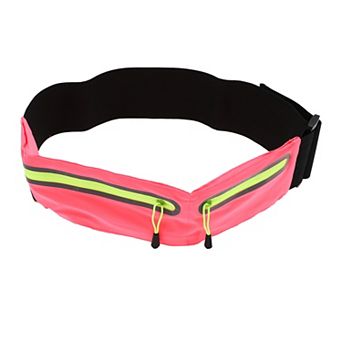 1 pc Reflective Double Pocket Running Waist Pack for Hiking Gym