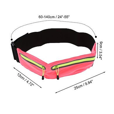 1 Pc Reflective Double Pocket Running Waist Pack for Hiking Gym