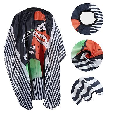 Skull Pattern Hairdressing Cape for Barber Shop 62.99"x55.12" Red Green 1 Pc