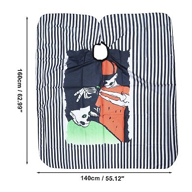 Skull Pattern Hairdressing Cape for Barber Shop 62.99"x55.12" Red Green 1 Pc
