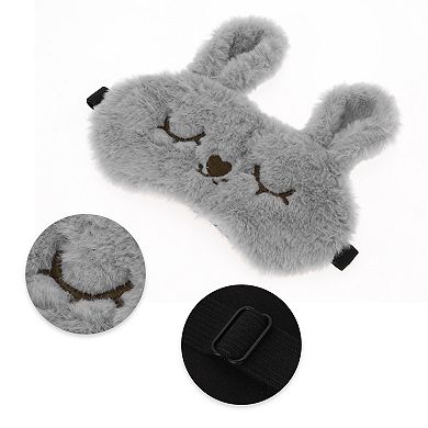 Soft Rabbit Eyes Sleep Mask Gray Eye Shade Cover for Rest for Travel for Nap