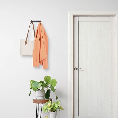 1 Pack Coat Rack Wall Mount, Metal Coat Hook, Hat Rack, Wall Hooks for Hanging with 3 Hooks