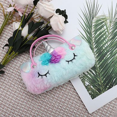 Flower Cartoon Eyeglasses Case 6.69"x3.15"x2.17" Assorted Color 1 Pc