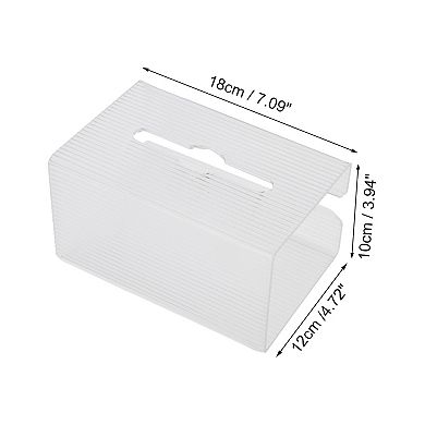 1 Pc Large Vertical Lines Tissue Box Cover for Bedroom Table Clear