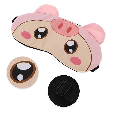 Soft Cartoon Pig Eyes Sleep Mask Pink Eye Shade Cover for Rest for Travel 1 Pc