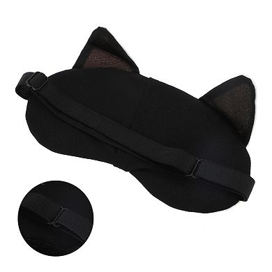 Soft Cartoon Dog Sleep Mask Light Grey White Eye Shade Cover for Meditation 1Pc