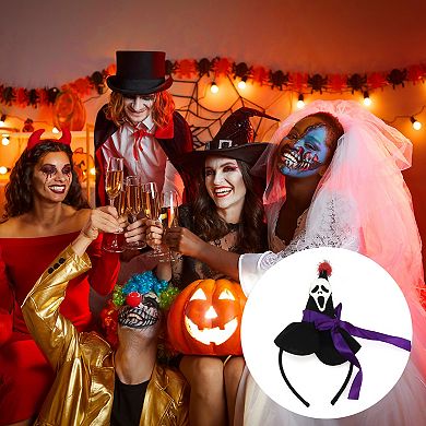 Classic Ghost Face Pattern Headband Black Purple 1 Pc