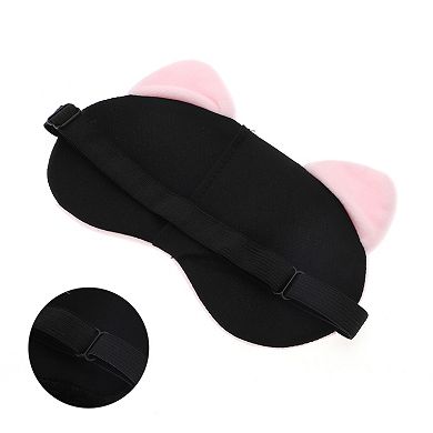 Soft Cartoon Cat Sleep Mask Pink Eye Shade Cover for Light Meditation 1 Pc