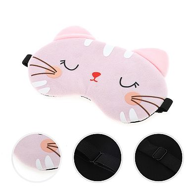Soft Cartoon Cat Sleep Mask Pink Eye Shade Cover for Light Meditation 1 Pc