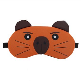 Soft Cartoon Pattern Sleep Mask Orange Eye Shade Cover for Light Meditation 1 pc