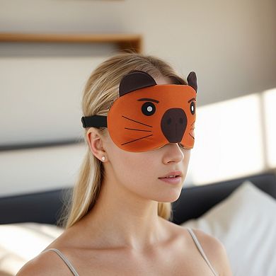 Soft Cartoon Pattern Sleep Mask Orange Eye Shade Cover for Light Meditation 1 Pc