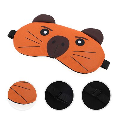 Soft Cartoon Pattern Sleep Mask Orange Eye Shade Cover for Light Meditation 1 Pc