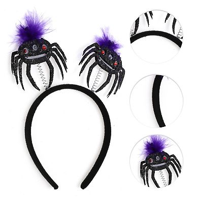 Novelty Spiders Pattern Headband 4.72" Diameter Black Purple 1 Pc