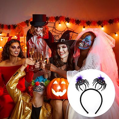 Novelty Spiders Pattern Headband 4.72" Diameter Black Purple 1 Pc