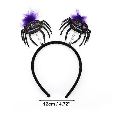 Novelty Spiders Pattern Headband 4.72" Diameter Black Purple 1 Pc