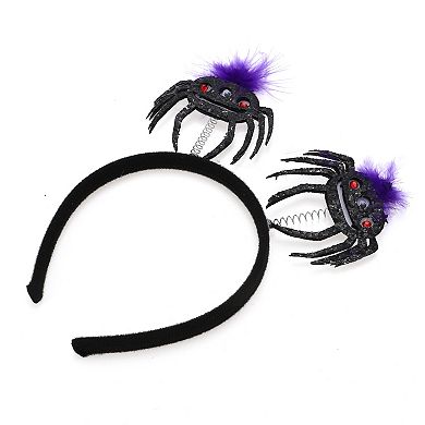 Novelty Spiders Pattern Headband 4.72" Diameter Black Purple 1 Pc
