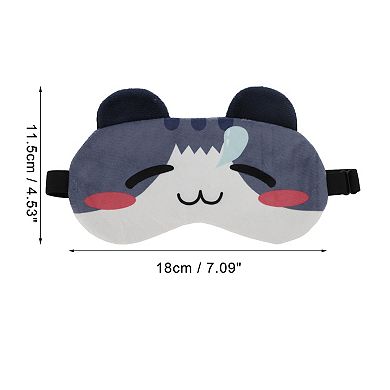 Soft Cartoon Snotlout Cat Sleep Mask Grey Blue Eye Shade Cover for Travel 1 Pc