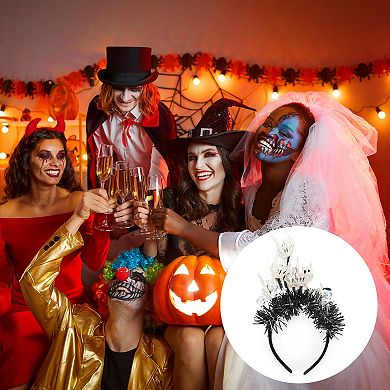 Classic Skeleton Hand Pattern Headband Black White 1 Pc