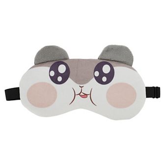 Soft Cartoon Sleep Mask Khaki White Eye Shade Cover for Travel for Rest 1 pc