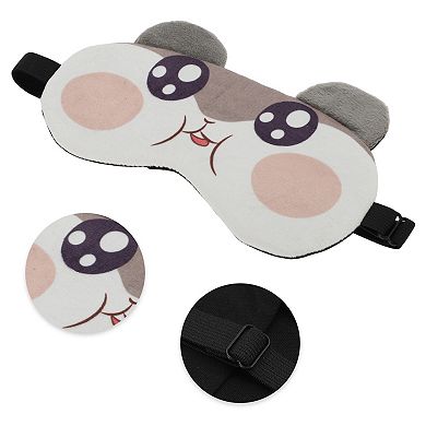 Soft Cartoon Sleep Mask Khaki White Eye Shade Cover for Travel for Rest 1 Pc
