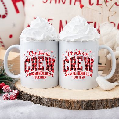 Plaid Christmas Crew Mugs, Cute Christmas Coffee Mugs for Family 11oz