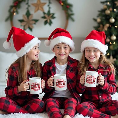 Plaid Christmas Crew Mugs, Cute Christmas Coffee Mugs for Family 11oz