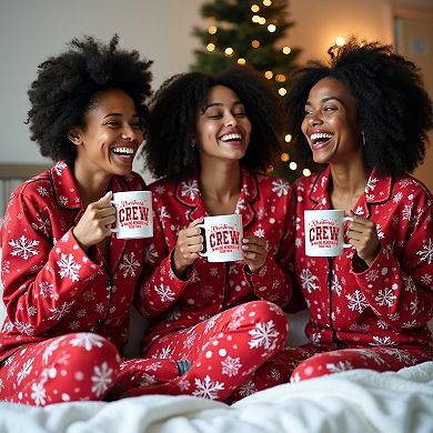 Plaid Christmas Crew Mugs, Cute Christmas Coffee Mugs for Family 11oz