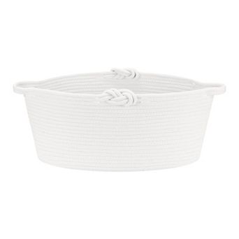 1 Pack Woven Storage Basket Bin with Handle for Blankets, Clothes, Shoes, Organizer Bin