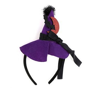 Novelty Witch Hat Pattern Headband Black Purple 1 pc