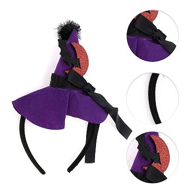 Novelty Witch Hat Pattern Headband Black Purple 1 Pc
