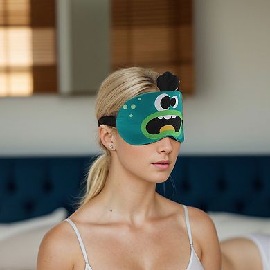 Soft Cartoon Monsters Sleep Mask Green Eye Shade Cover for Light Meditation 1 Pc