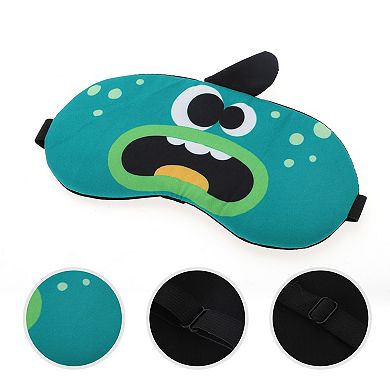 Soft Cartoon Monsters Sleep Mask Green Eye Shade Cover for Light Meditation 1 Pc