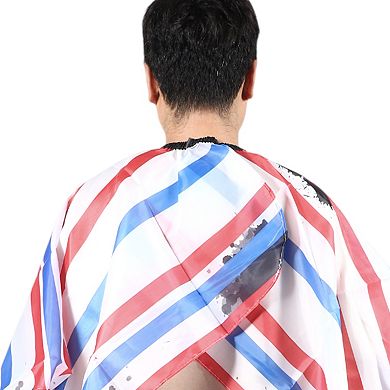 Inkjet Pattern Hairdressing Cape for Hair Cut 64.96"x57.09" 1 Pc Red Blue White