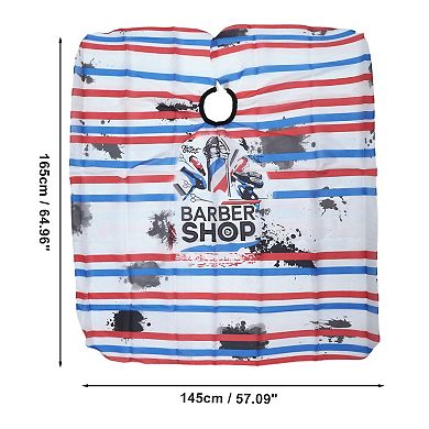 Inkjet Pattern Hairdressing Cape for Hair Cut 64.96"x57.09" 1 Pc Red Blue White