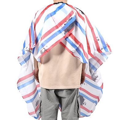 Inkjet Pattern Hairdressing Cape for Hair Cut 64.96"x57.09" 1 Pc Red Blue White