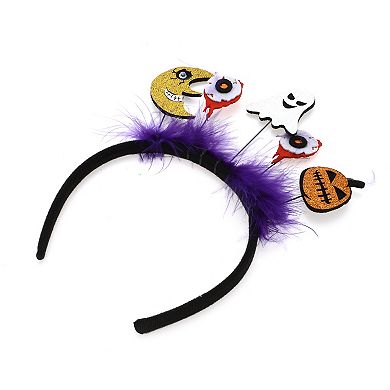 Fashion Ghosts Pattern Headband 4.72" Diameter Black Yellow 1 Pc