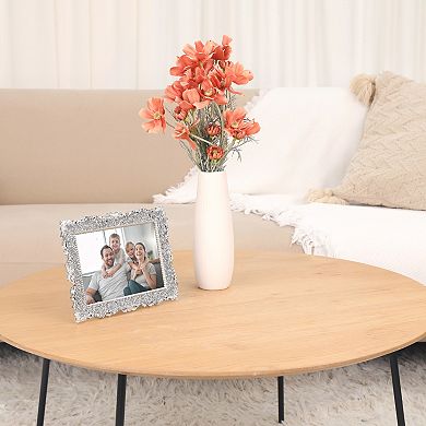 1 Pcs Modern Plated Picture Frame with Crystal, Shiny Photo Frame with Clear Glass on the Desk Decor