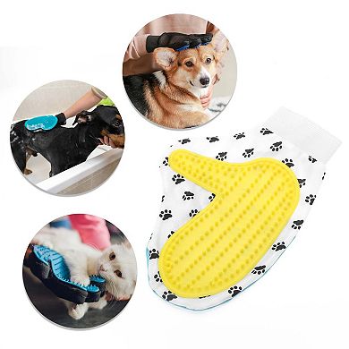 1 Pc Portable Double-sided Pet Grooming Glove for Bathroom