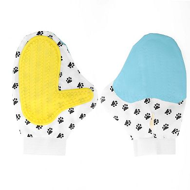 1 Pc Portable Double-sided Pet Grooming Glove for Bathroom