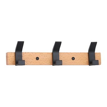 1 Pack Coat Rack Wall Mount, Metal Wood Coat Hook, Hat Rack, Wall Hooks for Hanging with 3 Hooks