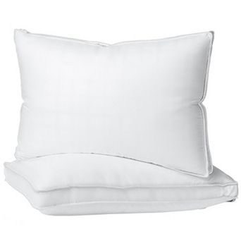 100% Cotton 300TC Down-alternative Filling Hypoallergenic Gusseted Bed Pillows 2 Pack