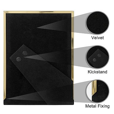 Modern Picture Frame Brushed Aluminum Metal Photo Frame with Real Glass, Display 6x8 Inch