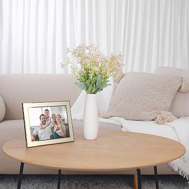 Modern Picture Frame Brushed Aluminum Metal Photo Frame with Real Glass, Display 6x8 Inch