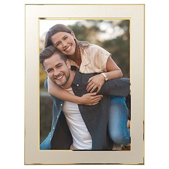 Modern Picture Frame Brushed Aluminum Metal Photo Frame with Real Glass, Display 6x8 Inch