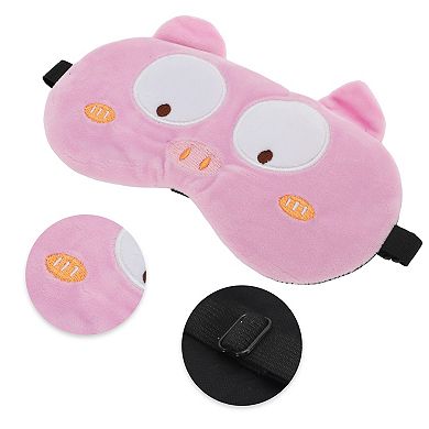 Soft Cartoon Small Pig Sleep Mask Pink Eye Shade Cover for Travel for Rest 1 Pc