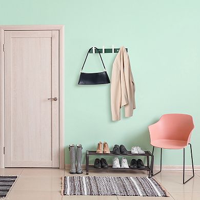 1 Pack Coat Rack Wall Mount, Wood Coat Hook for Hanging with 4 Hooks, Hat Rack, Wall Hooks