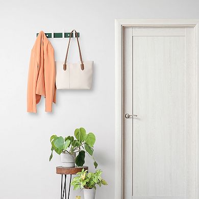 1 Pack Coat Rack Wall Mount, Wood Coat Hook for Hanging with 4 Hooks, Hat Rack, Wall Hooks