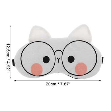 Soft Cat Eyes Sleep Mask White Eye Shade Cover for Rest for Travel for Nap 1 Pc