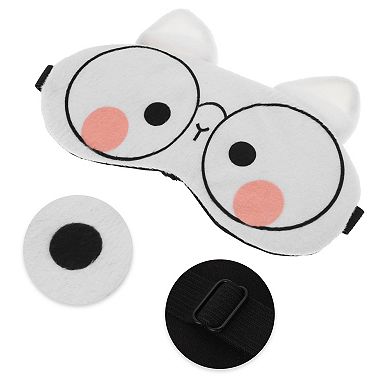 Soft Cat Eyes Sleep Mask White Eye Shade Cover for Rest for Travel for Nap 1 Pc