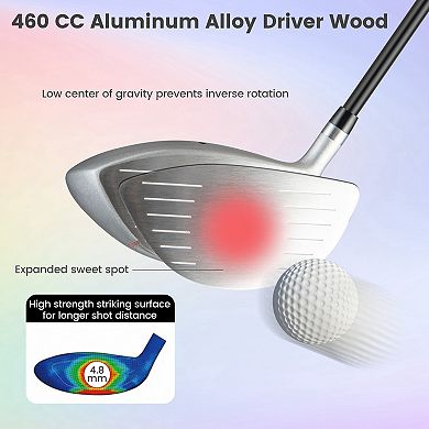 Women's 9 Pieces Complete Golf Club Set-Pink